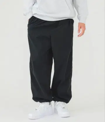 블랙 와이드 팬츠 허리밴딩