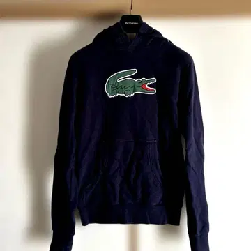 라코스테 LACOSTE 빅 로고 후드티 네이비