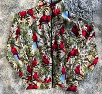 90s 미국산 블랙마운틴 애니멀 플리스 올 패턴 플리스 새 XL