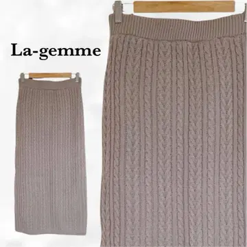 [라지엠] 니트 스커트 맥시 길이 [L] 그레이 계열 허리밴딩
