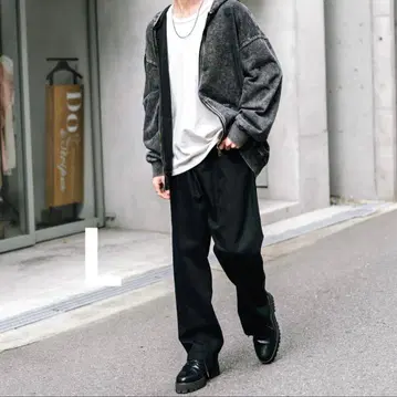 루즈 실루엣 와이드 데님 팬츠 L