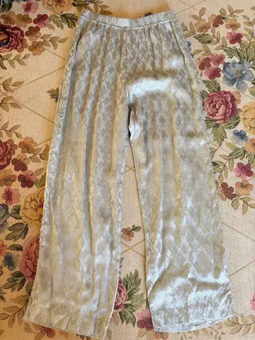 누키테파 민트 그린 와이드 팬츠 롱 팬츠 nequittezpas