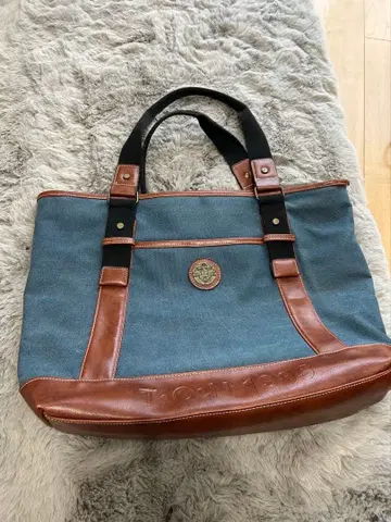 캔버스 가죽 토트백