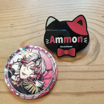 악마 집사와 블랙 고양이 난자타운 콜라보 캔뱃지 세트 아몬