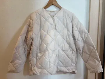 유니클로 웜 퍼프 테크 자켓 S 아이보리