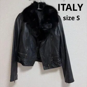 ITALY 가죽 자켓 블랙 S 사이즈