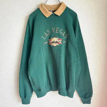 Hanes 90s 빈티지 레트로 자수 라스베이거스 선인장 그린 XL