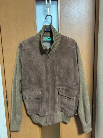 Unknown Vintage 스웨이드 블루종 가디건 배색