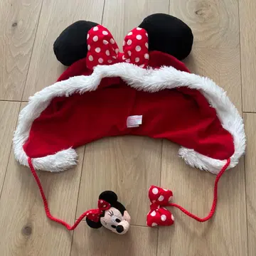 디즈니 미니 팬캡 빨간색 크리스마스