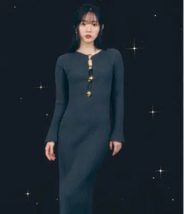 디자인 프론트 버튼 니트 원피스 snidel