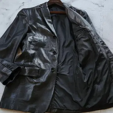 새상품급 XL 상당 HUGO BOSS 가죽 자켓 램 가죽 블랙