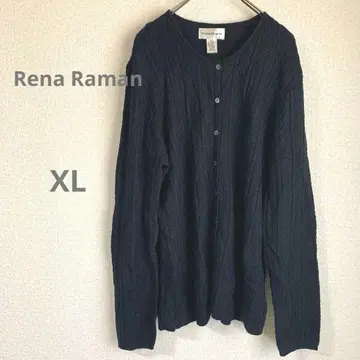 Rena Raman 다크 네이비 니트 가디건 [ XL ] 울 혼방