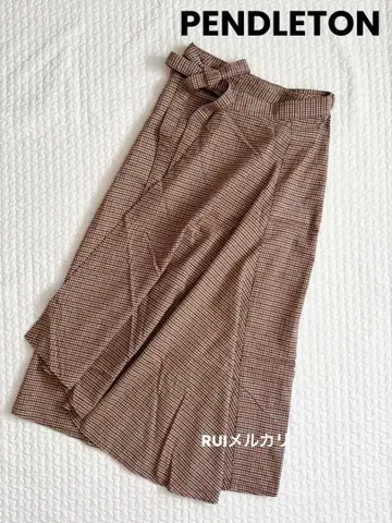 펜들턴 랩스커트 체크 롱