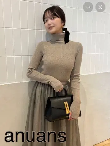 nuans 캐시미어 블렌드 핏 리브 니트 풀오버 새상품급