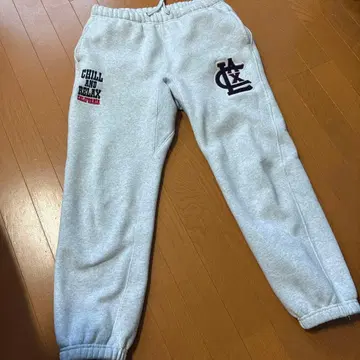 그레이 스웨트 팬츠 허리밴딩 속기모