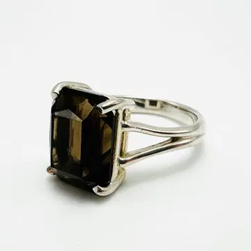 agete 아가트 스모키 쿼츠 실버 반지 13호