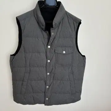 리버서블 다운 베스트 그레이 블랙