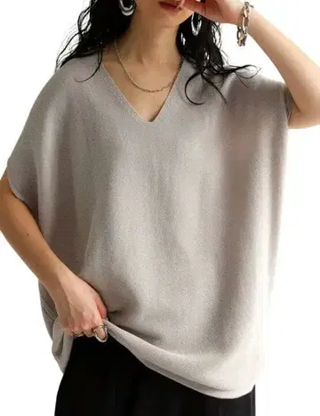 새상품급 pattern torso 그레이 V넥 코쿤 니트 F(M 상당)