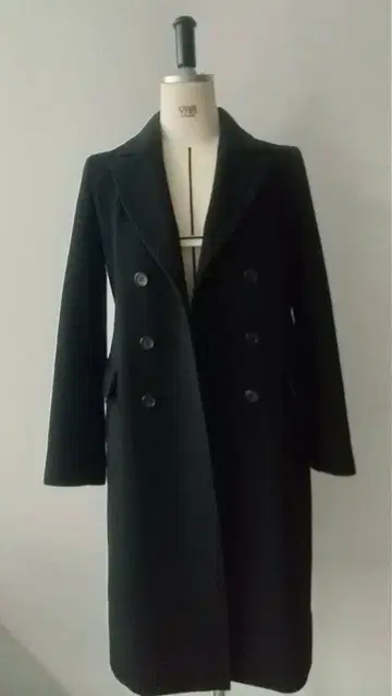 b 어빌리티 더블 브레스트 울 롱 코트