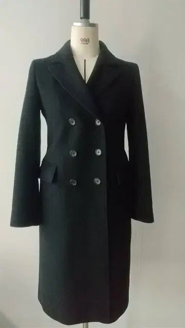 b 어빌리티 더블 브레스트 울 롱 코트