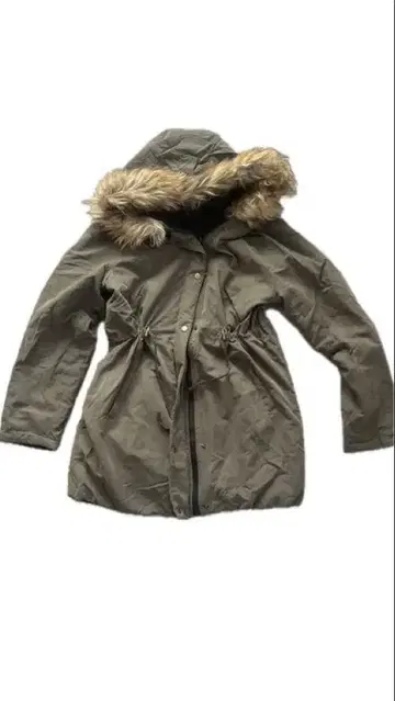 퍼 허리 스트링 모즈 코트 올리브/카키/블랙 리버서블 M