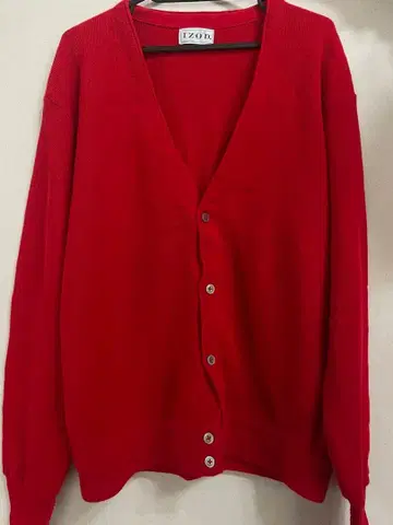 IZOD 빨간색 가디건 버튼 포함