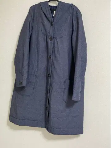 네이비 후드 부착 롱 코트 SM2 사만사 모스모스