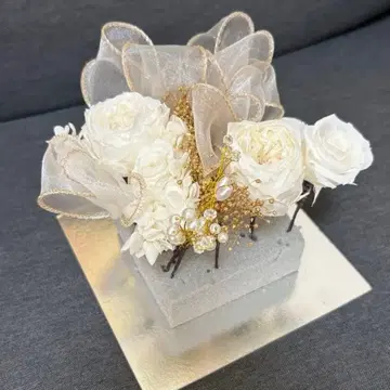 프리저브드 로즈 머리 장식 웨딩