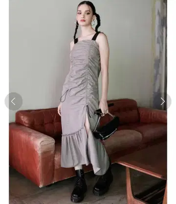 EVRIS 드로스트 디자인 원피스 그레이