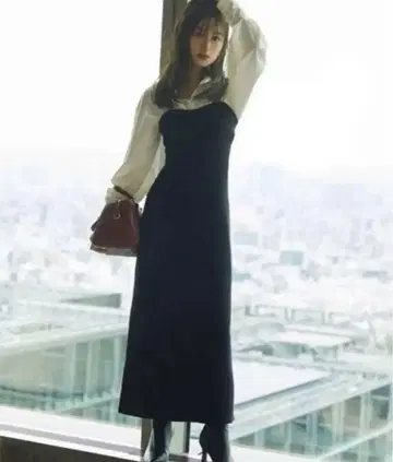 SNIDEL 오버 셔츠 도킹 니트 원피스 00