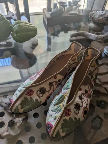 자수 DAYLILY 대만 차이나 슈즈 네이비 23.5cm