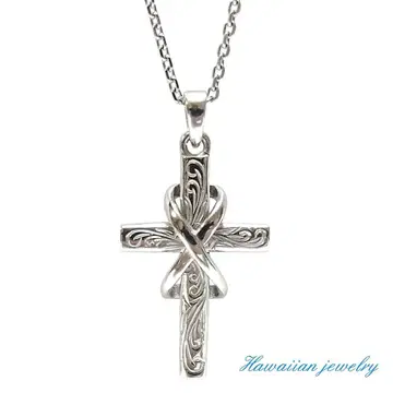 하와이안 주얼리 목걸이 크로스 실버 하와주