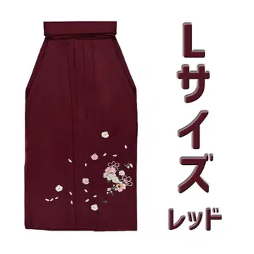 레드 L 사이즈 하카마 꽃 자수 안돈 하카마 졸업식 성인식