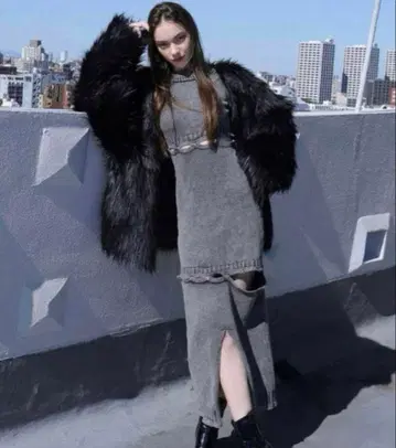 melt the lady button open knit onepiece