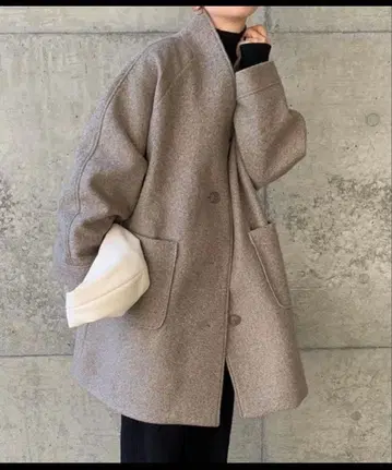 [ SELECTMOCA by son ] 스탠드 노카라 오버코트