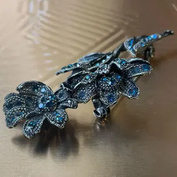 빈티지 브로치 실버 꽃 액세서리 레트로 반짝임