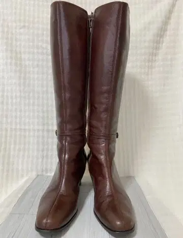 천연 가죽 롱 부츠 23.5cm 브라운/NEO RHYTHM