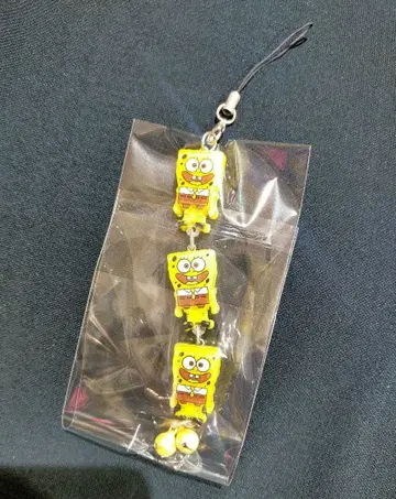 초레어 헤이세이 레트로 스펀지밥 3단 피규어 스트랩 키링