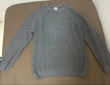 그레이 리브 크루넥 스웨터