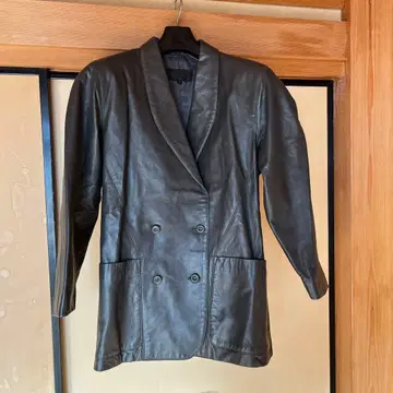 Pantalonpal 다크 그레이 가죽 코트 F 사이즈