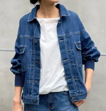 [ 새상품 ] 비어즐리 퍼프 소매 G 데님 자켓 사이즈 2 ( L )