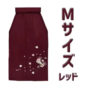 레드 M 사이즈 하카마 꽃 자수 안토우바카마 졸업식 성인식