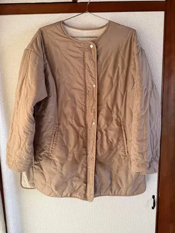 rectangle 베이지 퀼팅 자켓