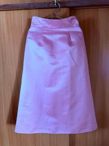 LOUNIE 핑크 새틴 스커트