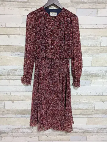 [ KIMIJIMA ] 도트 무늬 A 라인 원피스 빨간색 11호