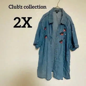 특가 즉시 구매 OK Club'z collection 데님 셔츠 2X