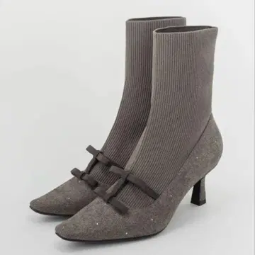 미니 리본 니트 도킹 부츠 RANDA 그레이
