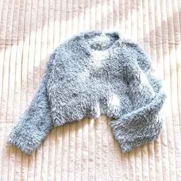 보아 니트 스웨터 오버 사이즈 Free 라이트 블루 복슬복슬