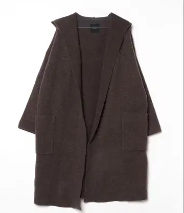 Spick & Span 브라운 후드 부착 가디건 코트