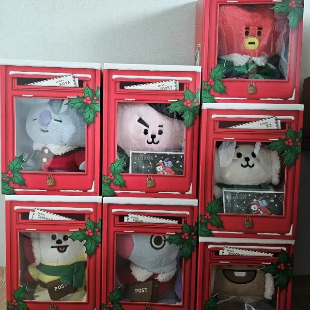 BTS 라인프렌즈 BT21 홀리데이 스탠딩인형 7종 set